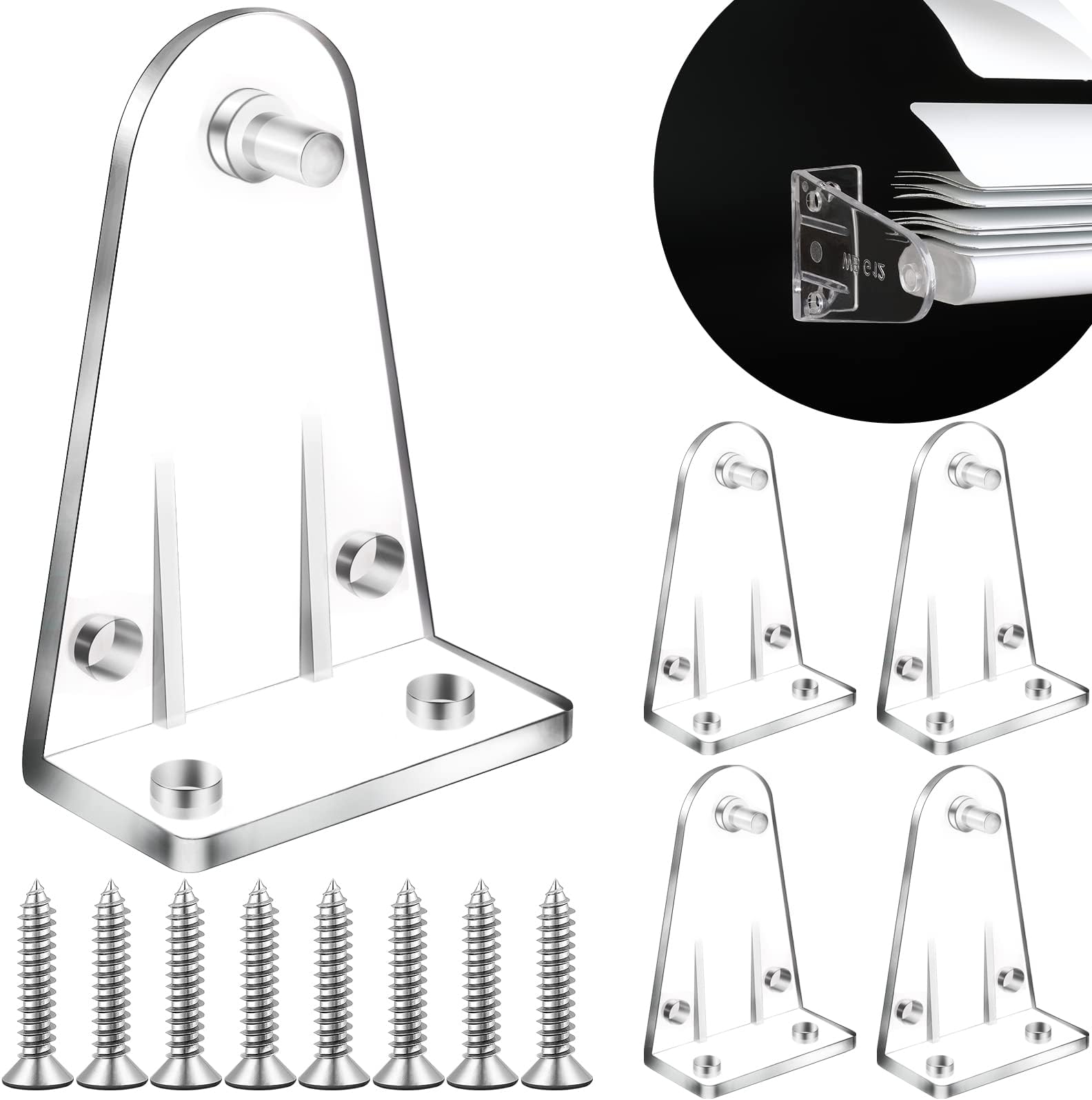 Cutelec 4pcs Hold Down Bracket Clear Plastic Blinds Bottom