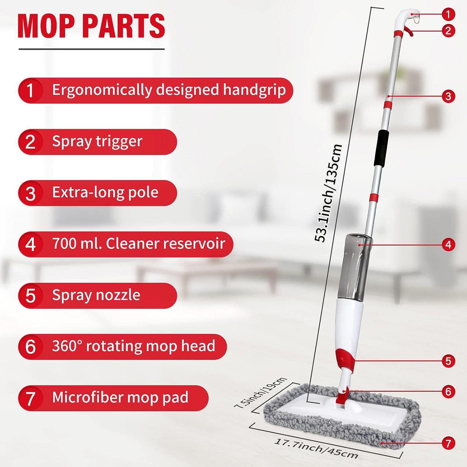 Buy Sturdy Spray Mops for Floor Cleaning Microfiber Spray Mop with