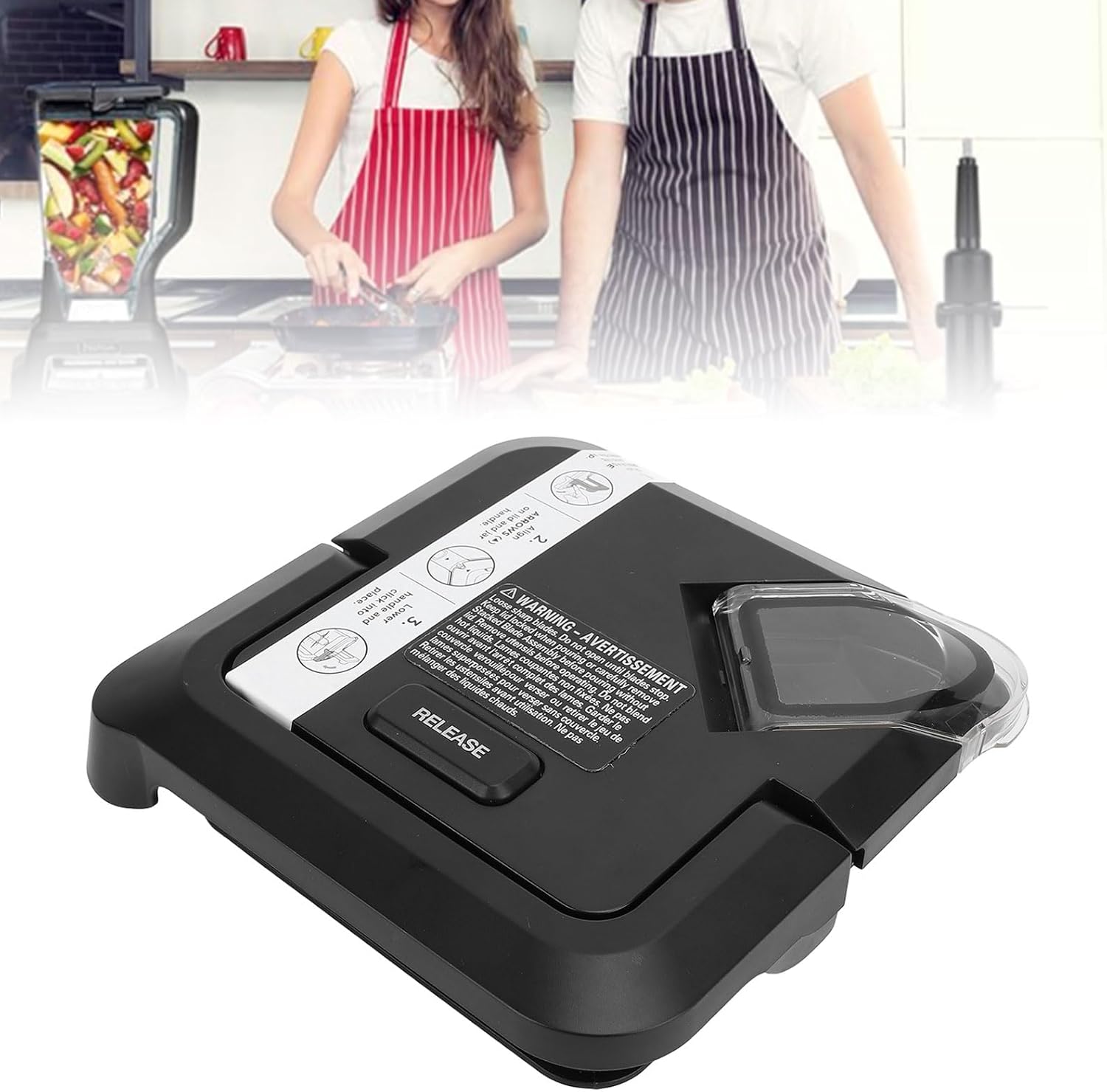 Blender Lid, Blender Locking Lid Replacement, Compatible with BL770 BL771 BL773 Pitchers, Square Top Cover Upper Lid, Food Processor Accessories