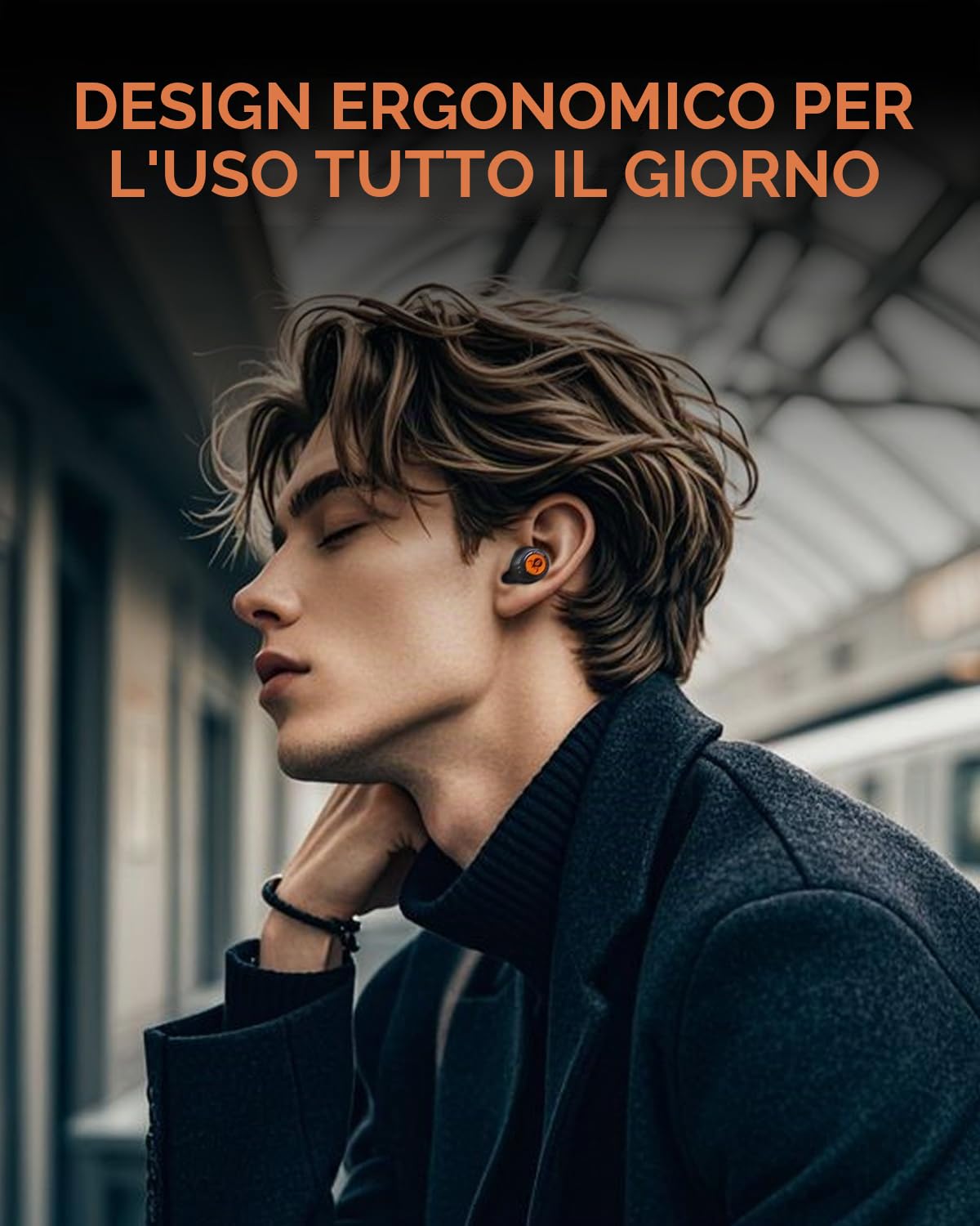 GravaStar Sirius Plus, auricolari wireless Bluetooth con cancellazione attiva del rumore ANC, 28 ore di autonomia, chiamata chiara ENC, app di personalizzazione, IPX4 per sport/lavoro - Nero