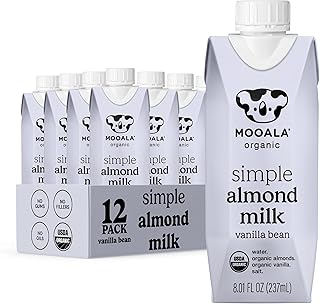 Mooala Organic Simple Almondmilk Vanilla- Shelf Stable Single Serve Cart...
