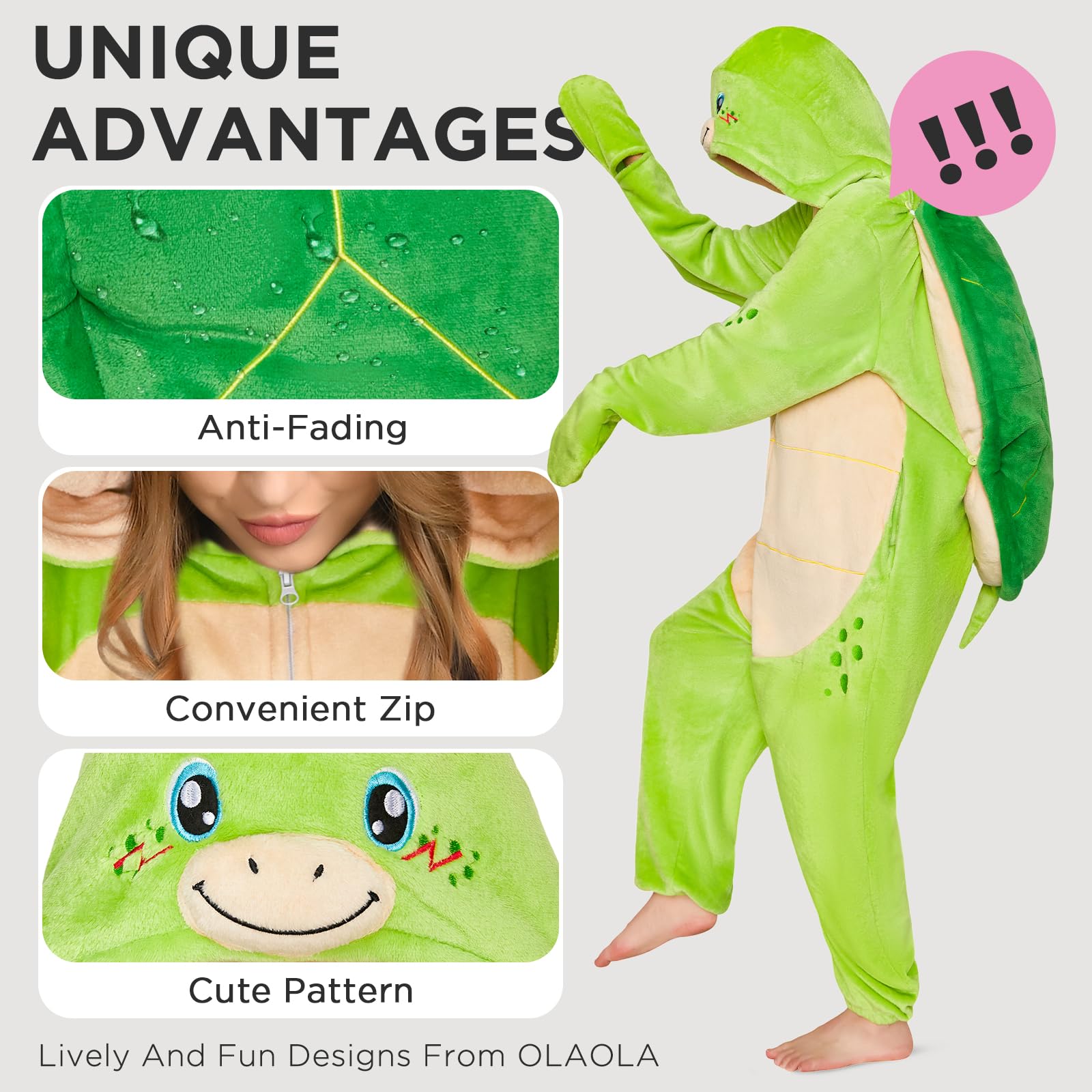 OLAOLA Mameluco de animal para adultos para mujeres y hombres, pijama de forro polar cálido y divertido disfraz de fiesta de Halloween