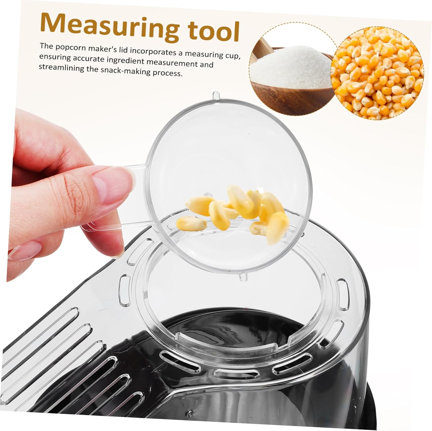 110v Popcorn Machine Electric Hot Air Popcorn Maker Home Air Popper Easy to Use Space-saving for Kitchen