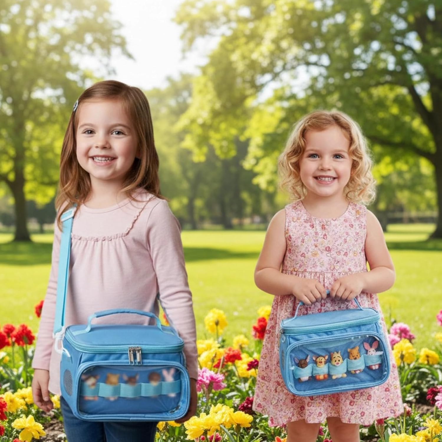 Anycosy Carrying Case for Toniebox Starter Storage Bag for Tonies Figures Characters Headphones and Charging Station Portable Storage Bag with Shoulder Strap and Handle Bar (Blue) - Image 7