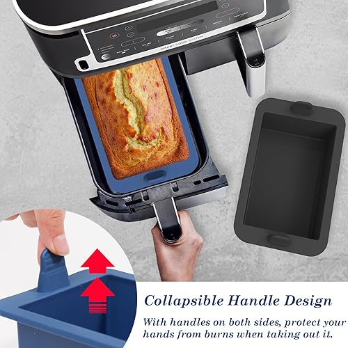 Miniatura 2 de Webake Sartén de silicona para pan, sartén para hornear, mini sartén antiadherente con asa, sin BPA, juego de 2