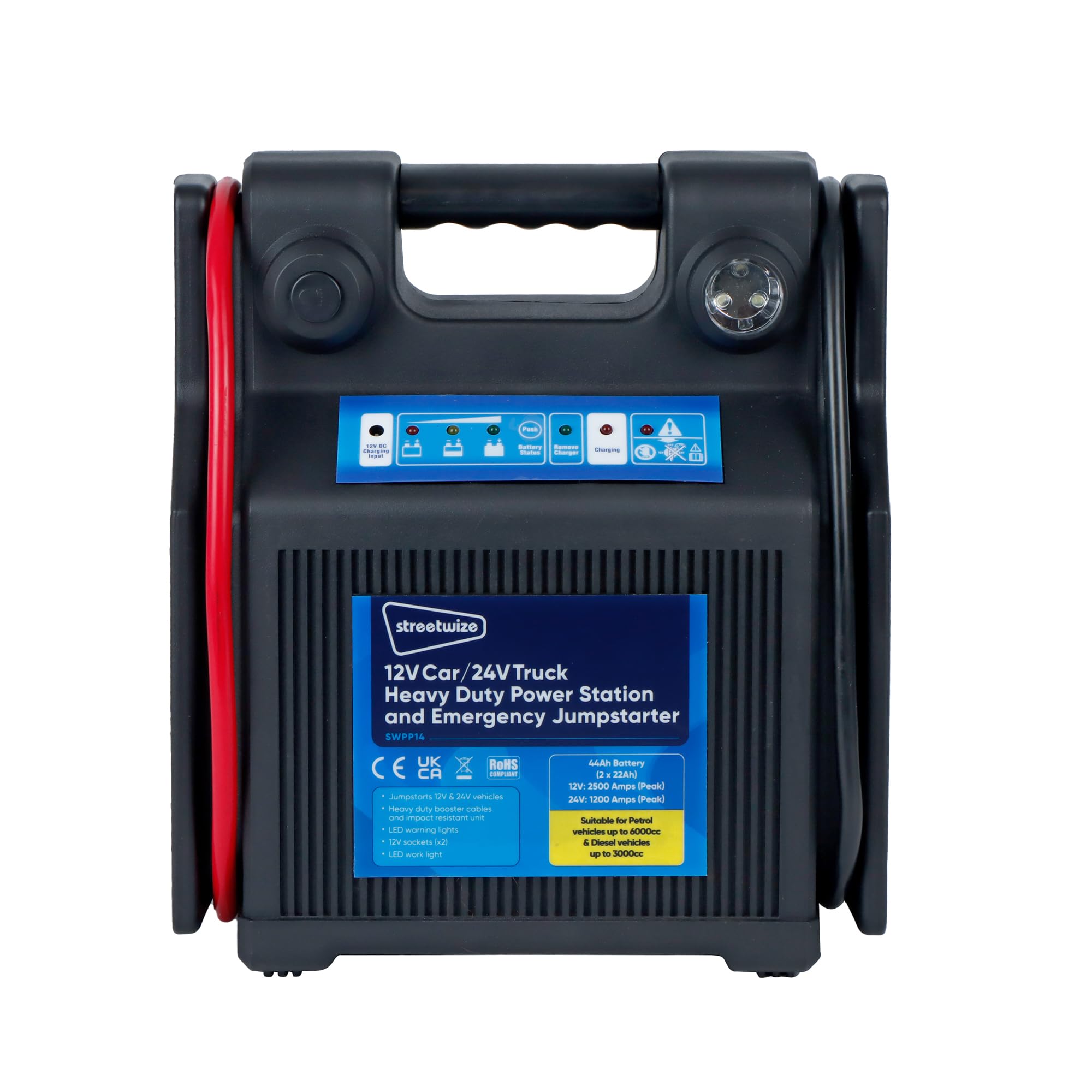 Streetwize SWPP14 Heavy Duty Power Station Emergency Jump Starter 12V 24V 44Ah