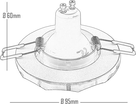 Planetitaly LED-spot, rond, 8 W, GU10, spiegelglas, 150 opening, 6 cm, 220 V Bianco caldo photo 2