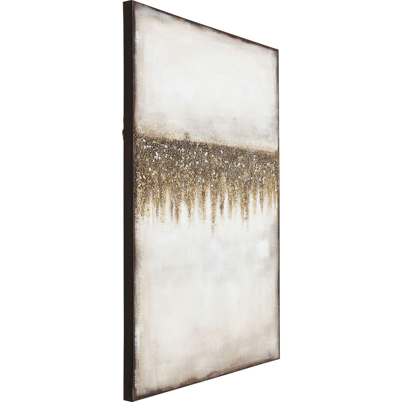 Kare Design Acrylbild Abstract Fields Graublau/Erdtöne Leinwandbild Canvas Massivholz Rahmen handgemalt 120x90 cm