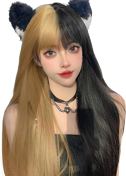 Amazon Co Jp Forcuteuウィッグ ロング 黒金髪 ストレート ツートン コスプレ グラデーション レディース 派手髪 メンズ Wig 地雷女 自然 普段使い ネット付き ミックス ビューティー Amazon Co Jp Forcuteuウィッグ ロング 黒金髪 ストレート ツートン コスプレ グラデーション レディース 派手髪 メンズ Wig 地雷女 自然 普段使い ネット付き ミックス ビューティー