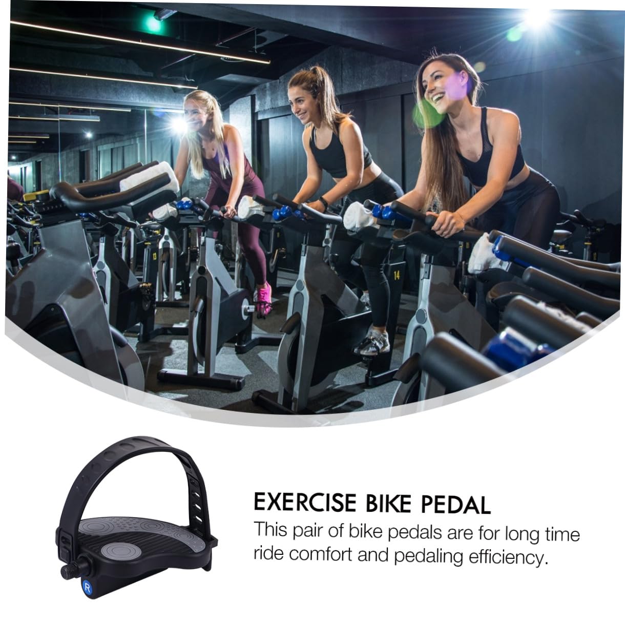Pedales para Bici Estática Correas de Ajuste Rápido, Plataforma Amplia Antideslizante, Accesorios Compatibles para Entrenamiento Fitness y Ciclismo Indoor Varios Estilos