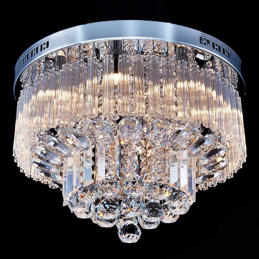 Gold Crystal Chandelier 6 Lights Modern Ceiling Lighting Fixture Fixture Crystal Ceiling Light Fixture for Bedroom Living Room Hallway Closet,a,30Cm(12Inch)