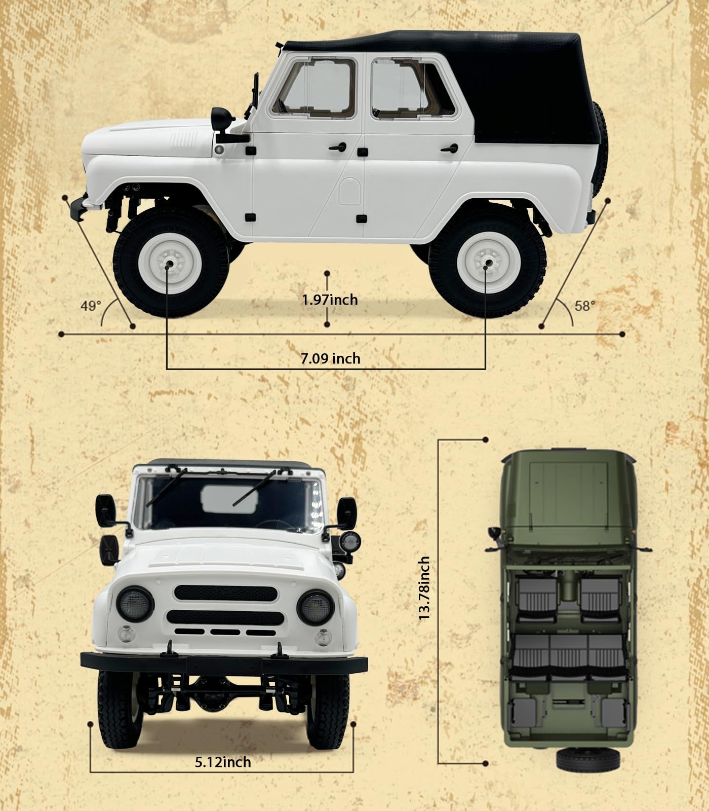 Amazon.com: ARRIS WPL C94 UAZ-469 1/12 RC Rock Crawler 4WD