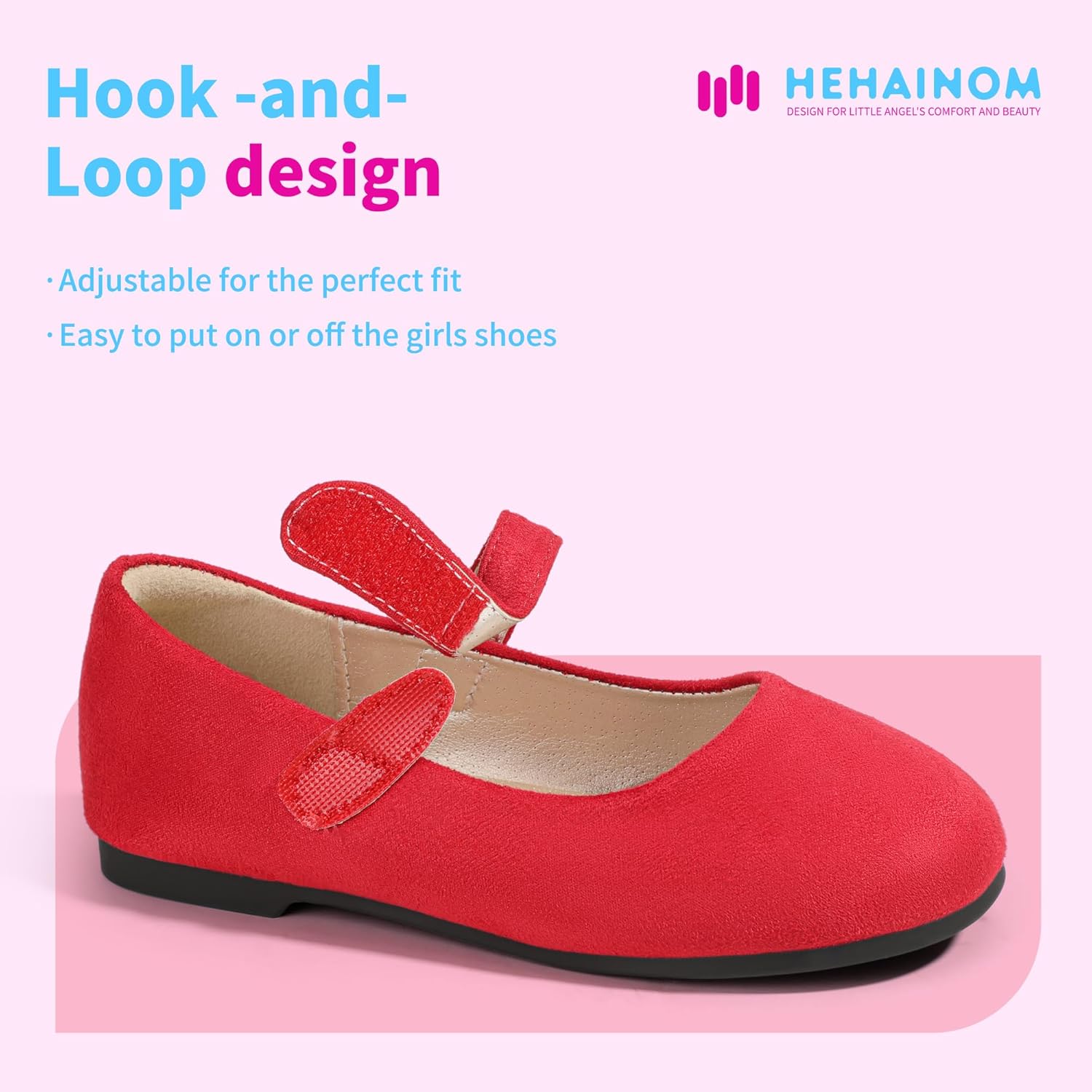 Hehainom Toddler Girls Flats Mary Jane Flower Girl Dress Shoes School Wedding Party Shoes - Image 5