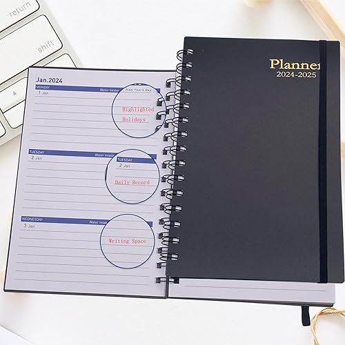 Miniatura 5 de Agenda 2024-2025, agenda semanal y mensual 2024-2025, agenda mensual de 18 meses de enero de 2024 a junio de 2025, papel grueso, 5.5 x 8.2 pulgadas,