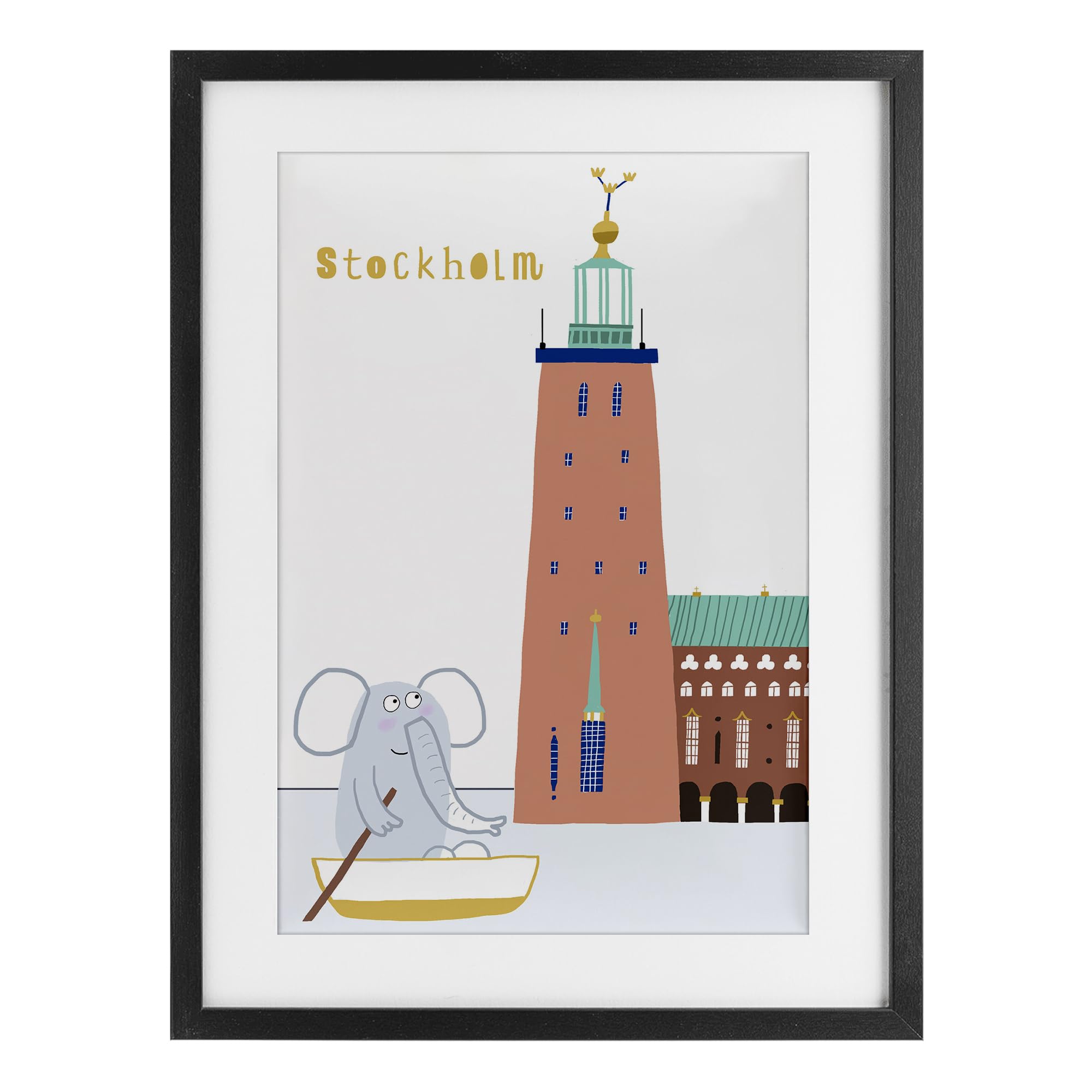 Éléphant à Stockholm affiche Carla Daly pour décorer une chambre enfant