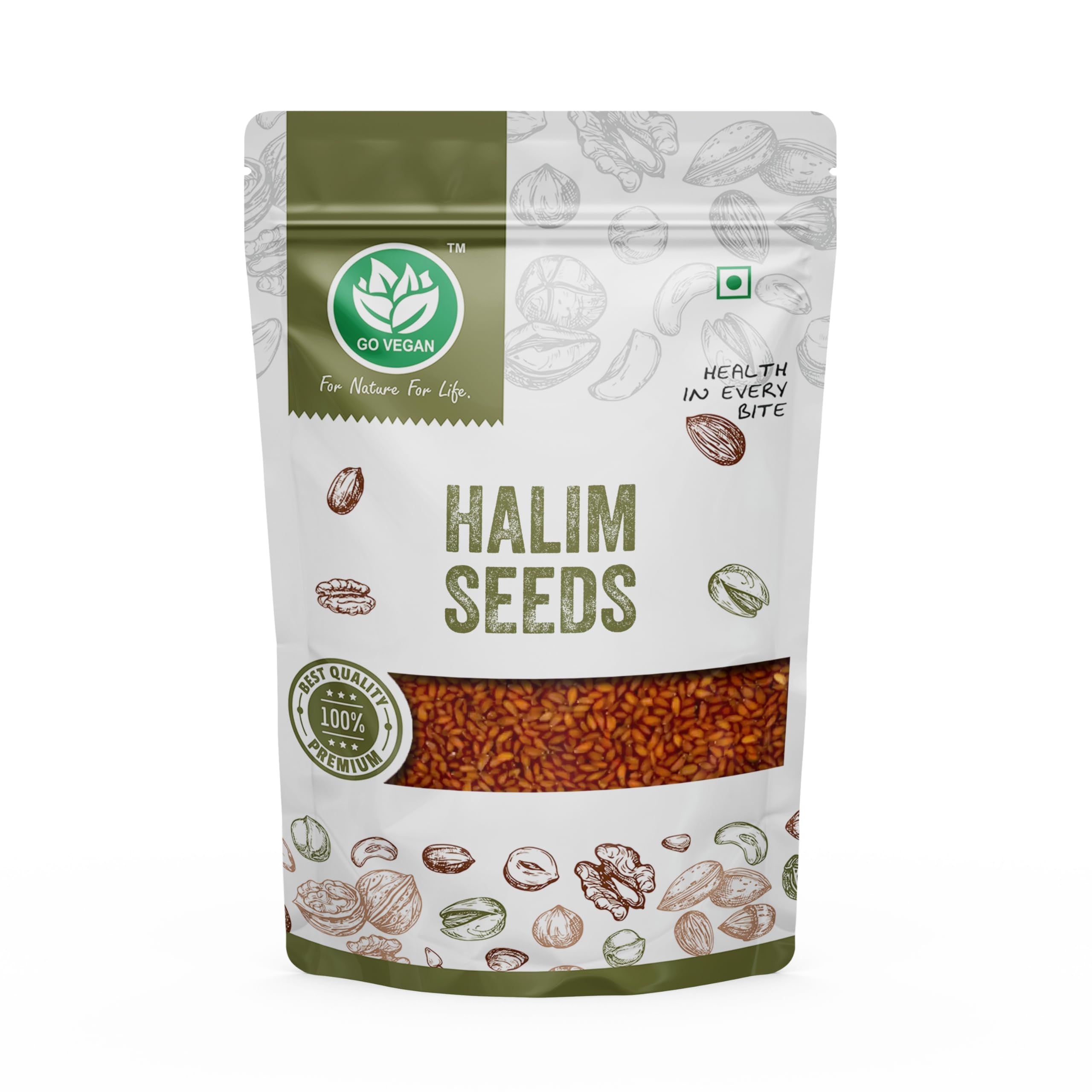 Go Vegan Halim Seeds - 400 Gm | Aliv & Garden Cress Seed | Haleem Hair Growth - Sourced 100% Raw From Organic Farm