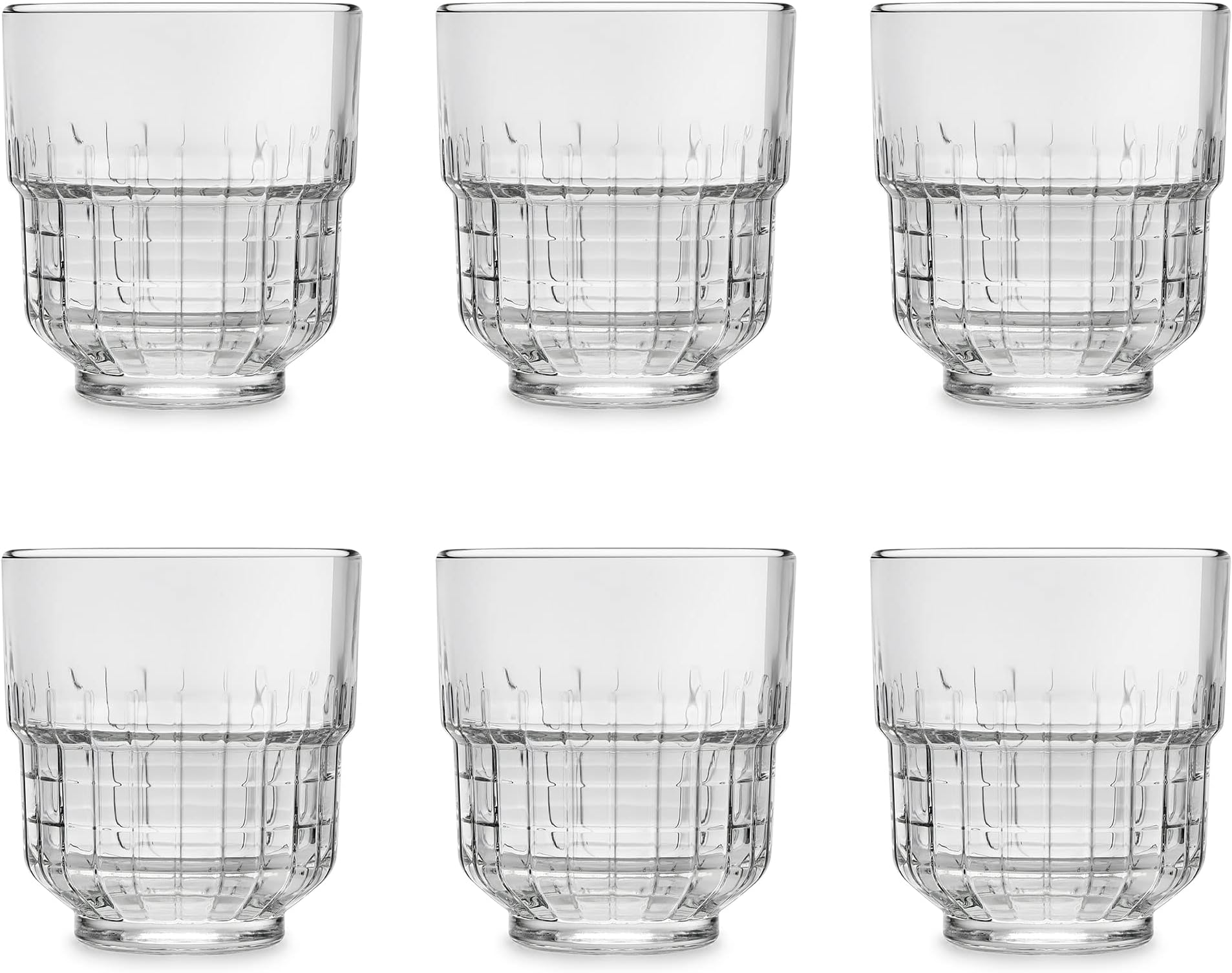 TarQ Drinking Glass 266 ml / 26 cl Set of 6 Stackable Dishwasher Safe