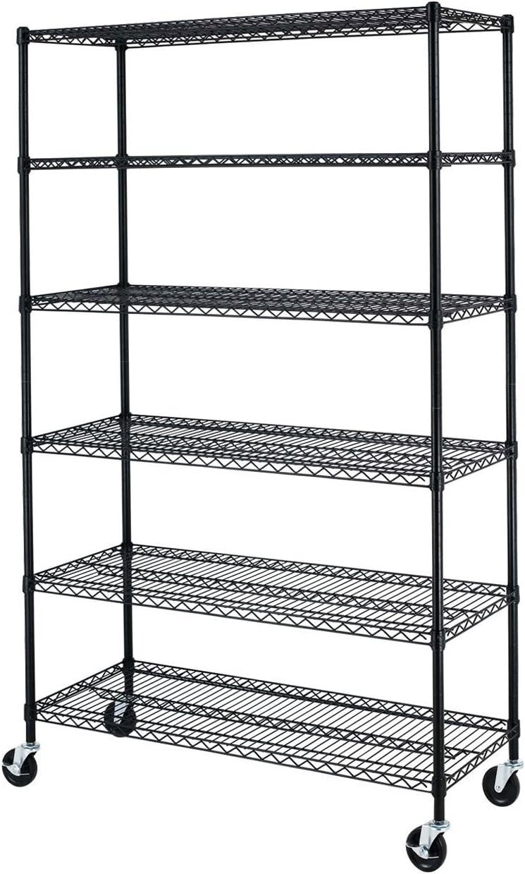 Formosa Covers | Wire Storage Shelving Unit Cover for Garage, Office, Construction Organization, fits Racks 48" Wx18 Dx72 H (Cover Only Black)