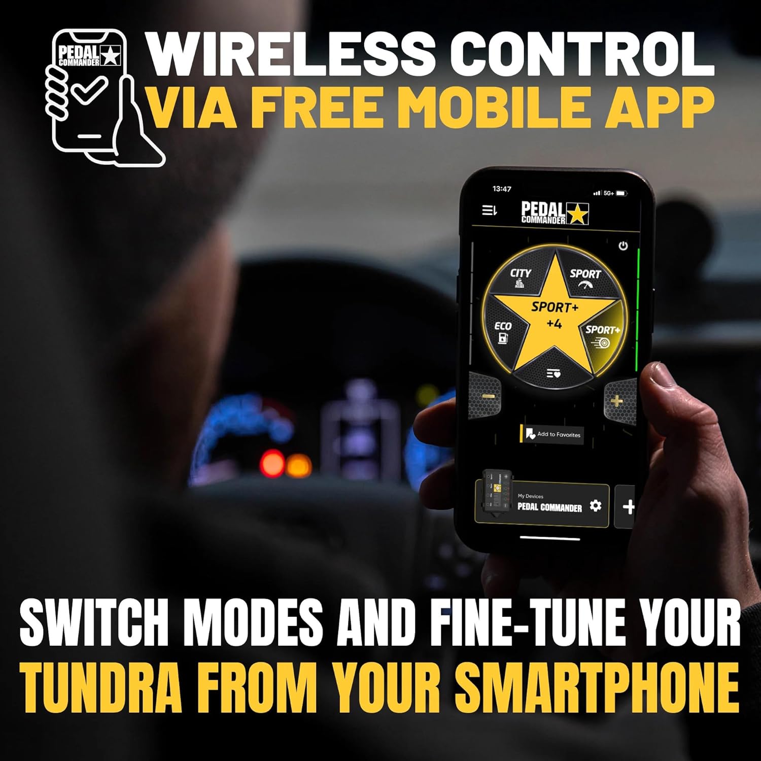 PEDAL COMMANDER Throttle Response Controller Compatible with Toyota Tundra 2007-2021 - Plug-and-Play, 4 Driving Modes, App Control, Off-Road Throttle Controller Performance Mods, Tundra TRD Parts