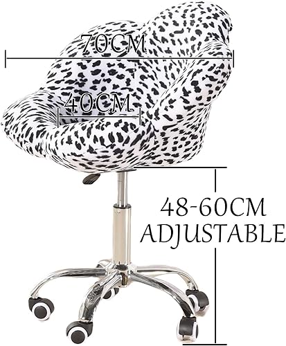 Miniatura 7 de Silla giratoria para habitación, sillas de escritorio de terciopelo, silla de oficina en casa, ajustable, giratoria, cómoda, sin brazos, silla