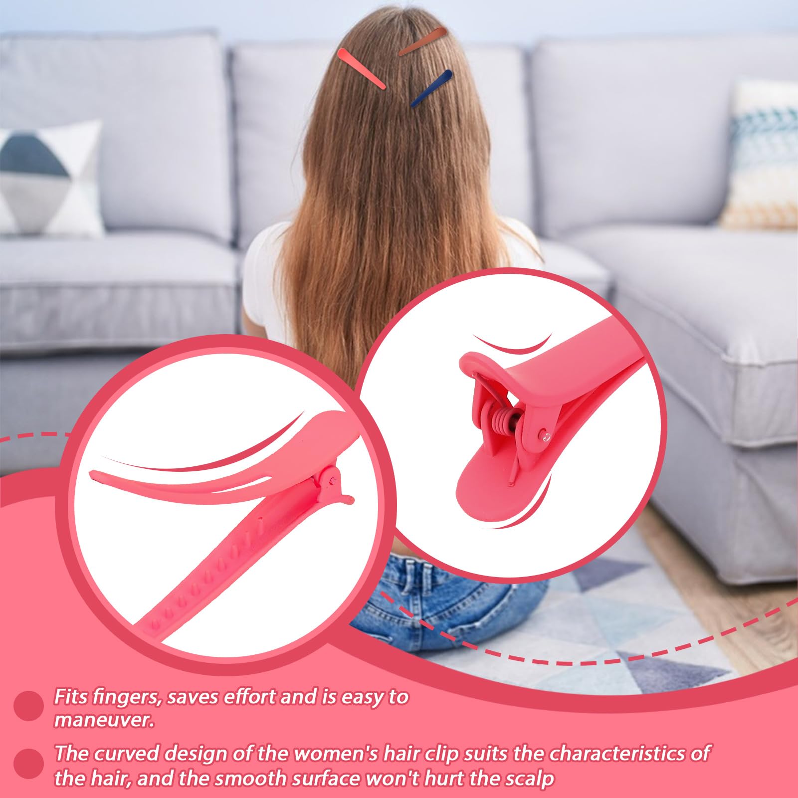 LELE LIFE 18Pcs Alligator Hair Clips for Styling Non Slip Matte Duck Billed Hair Clips Hair Roller Clips for Women Makeup Salon Hairdresser Sectioning (6 Colors B) - Image 4