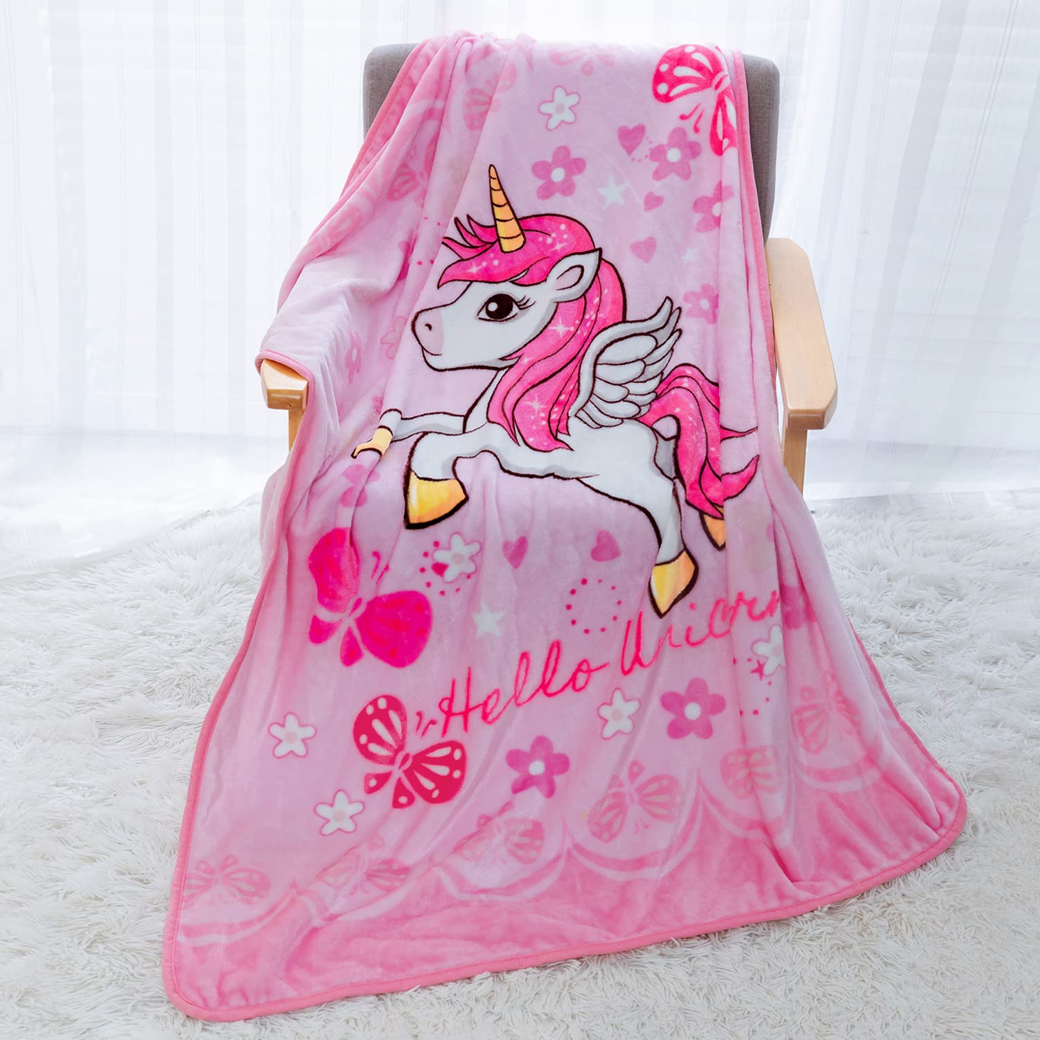 Bilibunny Pink Unicorn Blanket For Girls And Boys Kids Toddler