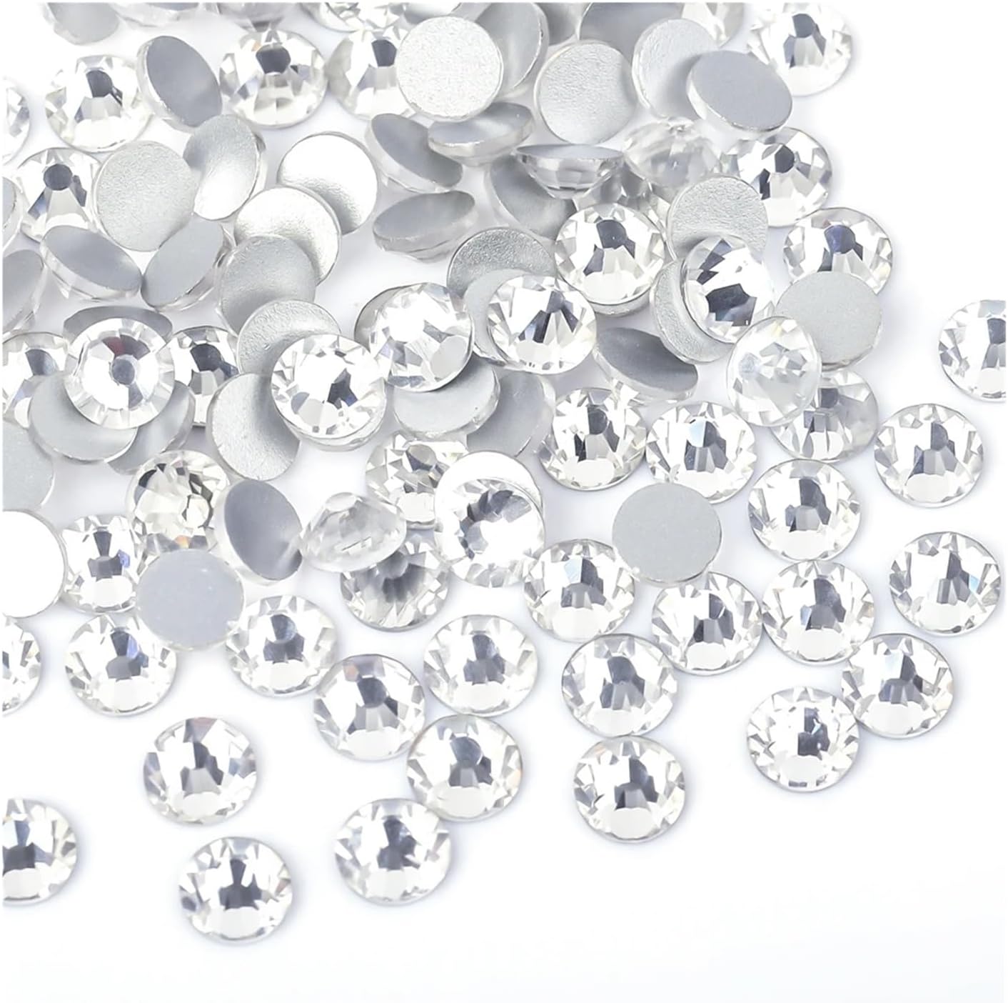 Glitter Crystal Non Hotfix Rhinestones DIY Glass Rhinestone Flatback Diamond Nails Crystals Strass for Nail Charms Dress(Black Diamond,SS4-1440pcs)
