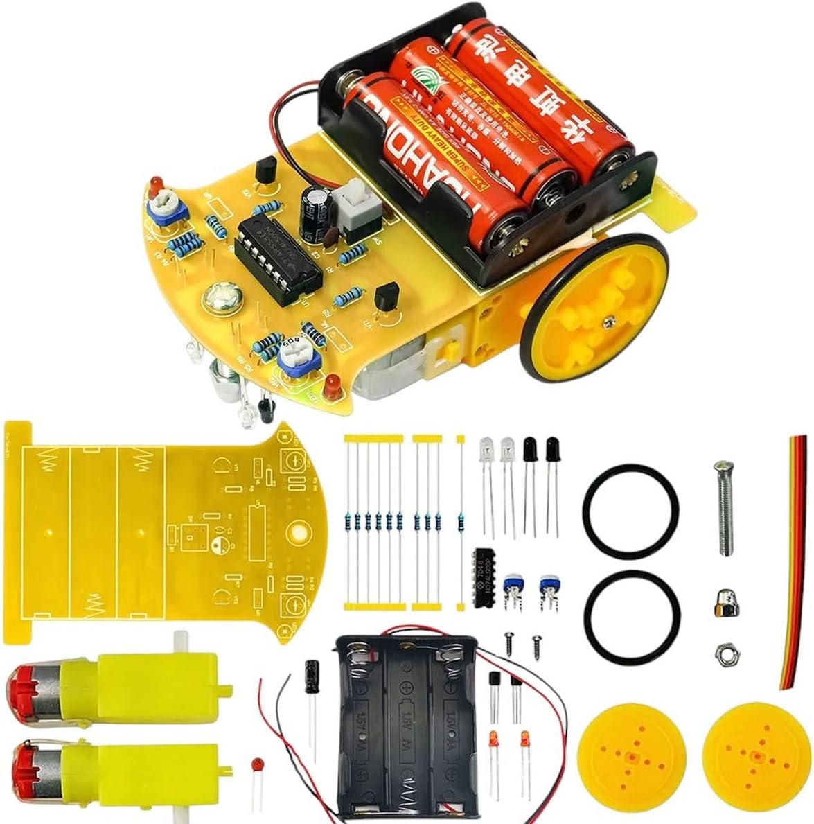 DIY Electronic Kit Tracking Line Smart Car Soldering Project Practice Following Robot Beginners Education School Competition New 2025 for Arrival High Reliable Component, Stable Performance