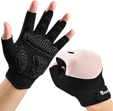 Seektop Breathable Workout Gloves Women & Men Thick Padded Gym Gloves