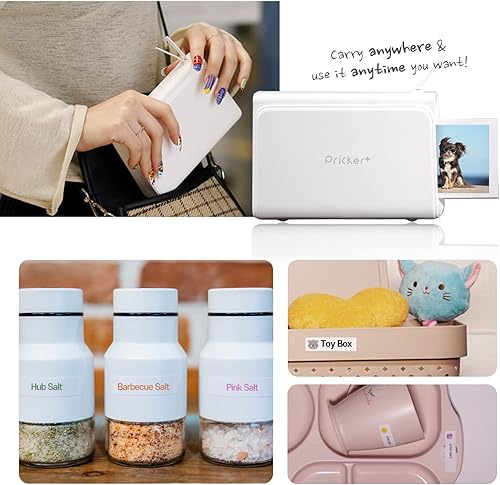 Miniatura 2 de Pricker+ Papel adhesivo fotográfico Impresora portátil inalámbrica para teléfono con 5 modos de impresión Cartucho de impresora adhesiva a