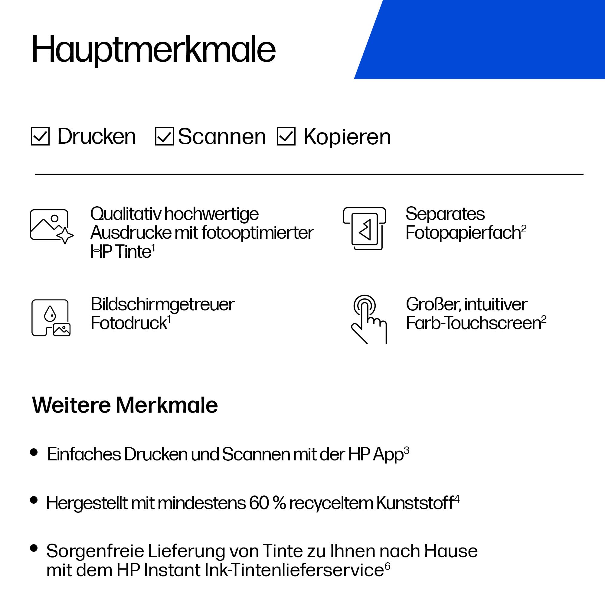 HP Envy Photo 7930 Multifunktionsdrucker, Tintenstrahldrucker, 6 Monate gratis drucken Instant Ink inklusive, Drucken, Scannen, Kopieren, Fotodruck, ADF, DIN A4, WiFi, USB