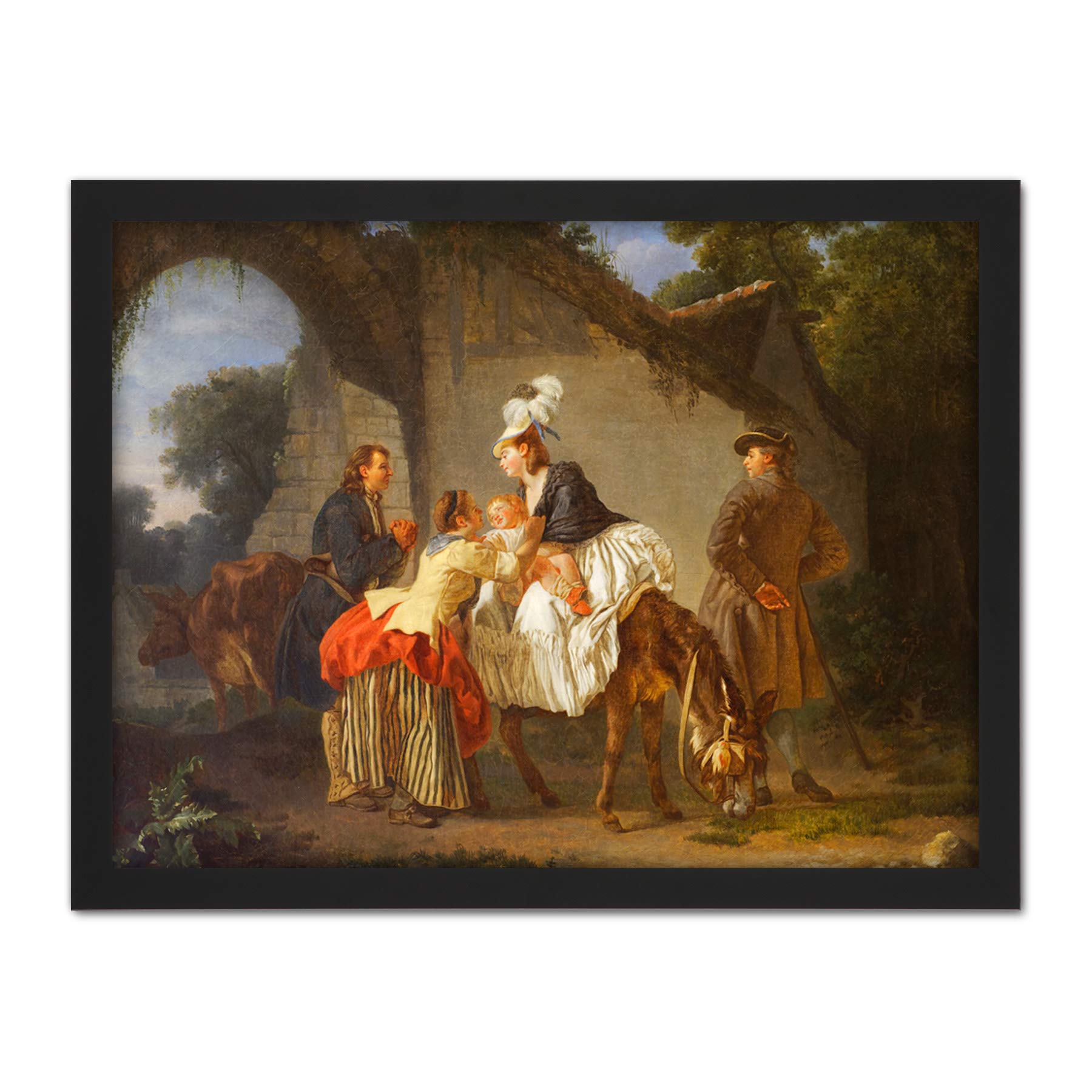 Artery8 Etienne Aubry Farewell Wet Nurse Painting Artwork Framed Wall Art Print 18X24 Inch