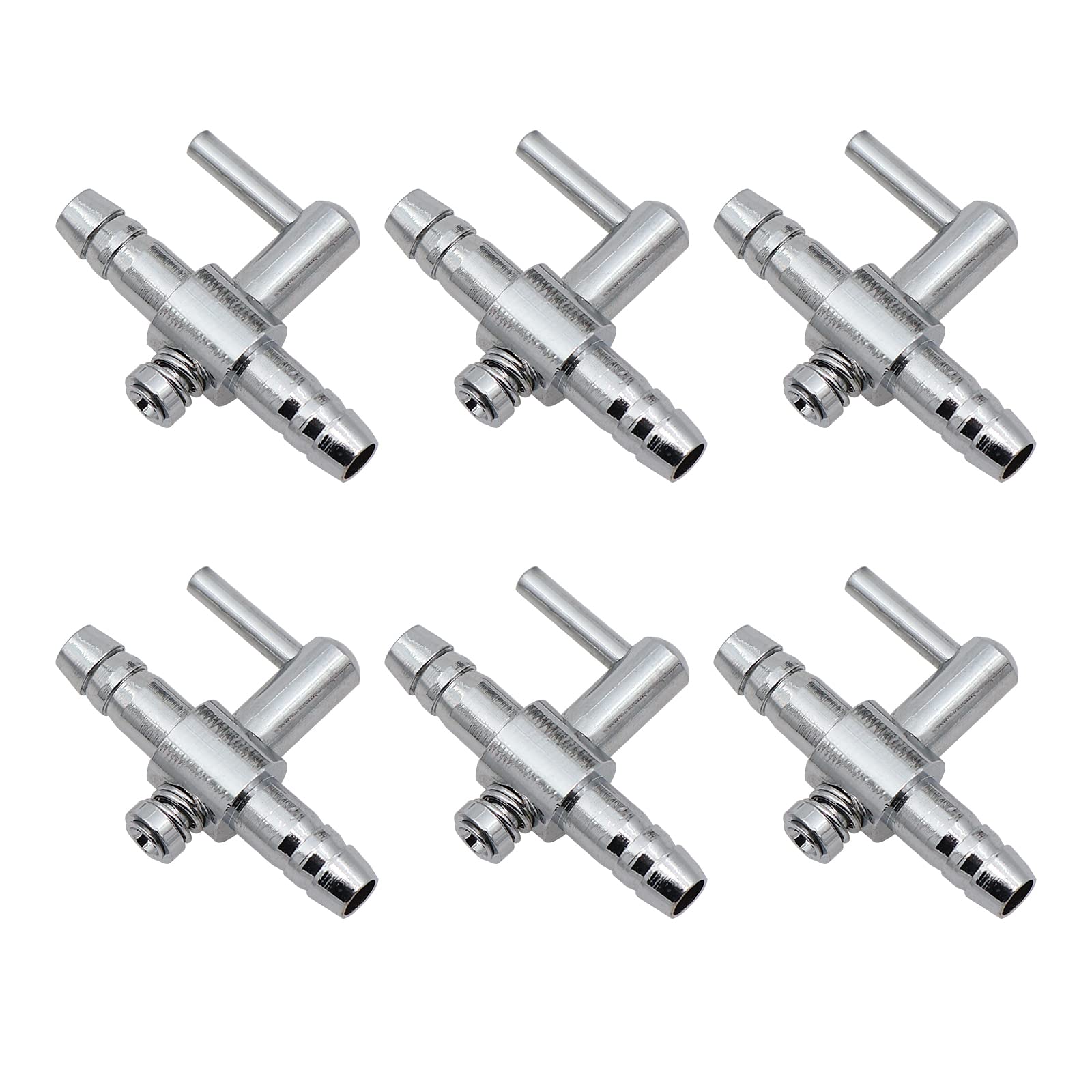 AQUA KT Aquarium Fish Tank Air Flow Distributor Lever Control Valve, 1 Way, Pack of 6