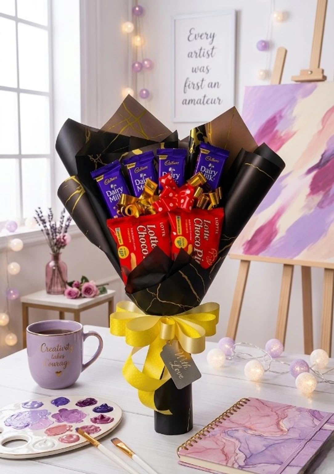 Chocolate Gift Hamper with Dairy Milk Bars, chopie, Gift Combo | Gift Combo 6 chocolate hamper-image-0