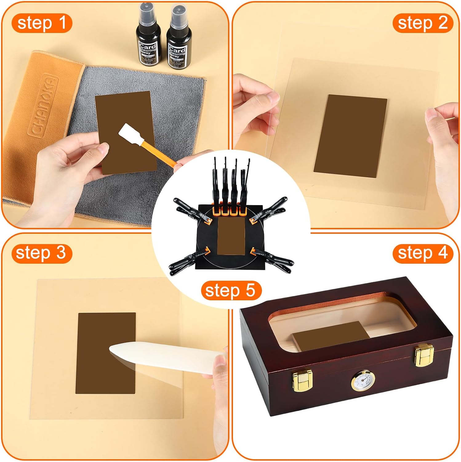 YooNotee 642 Pcs Card Flattening Tool Kit Trading Card Cleaning Care Tool Repair Accessory Kit for Collectors Collectible Cleaning Protect Flatten Lifted Edges Supplies