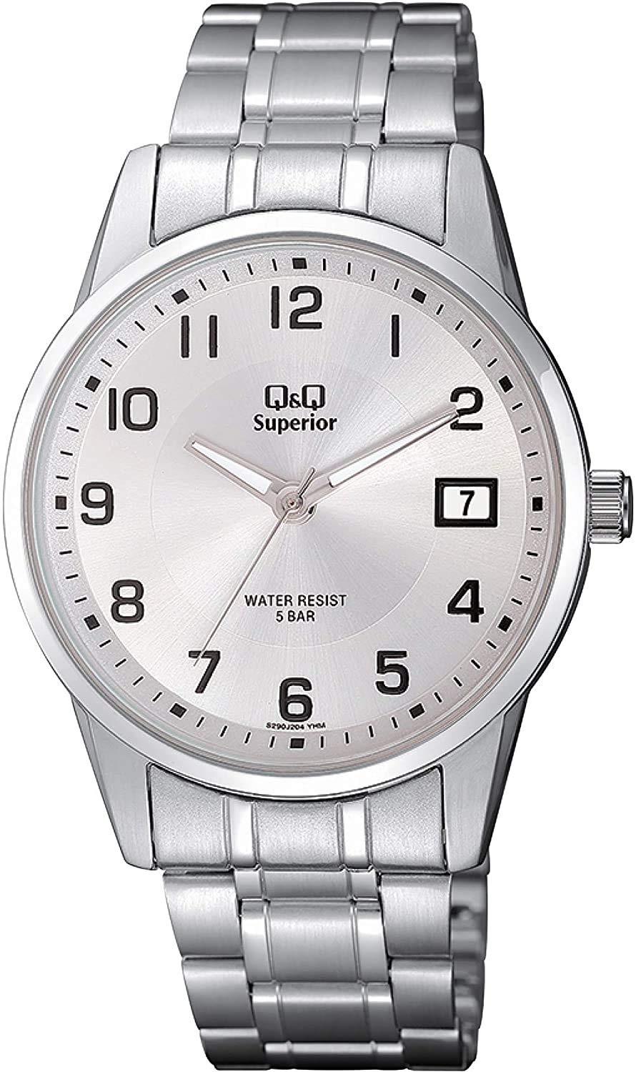 Q&Q Citizen Stainless Steel Casual Analog White Dial Mens Watch-S290J204Y (B07YM8YM2V) Amazon Price History, Amazon Price Tracker