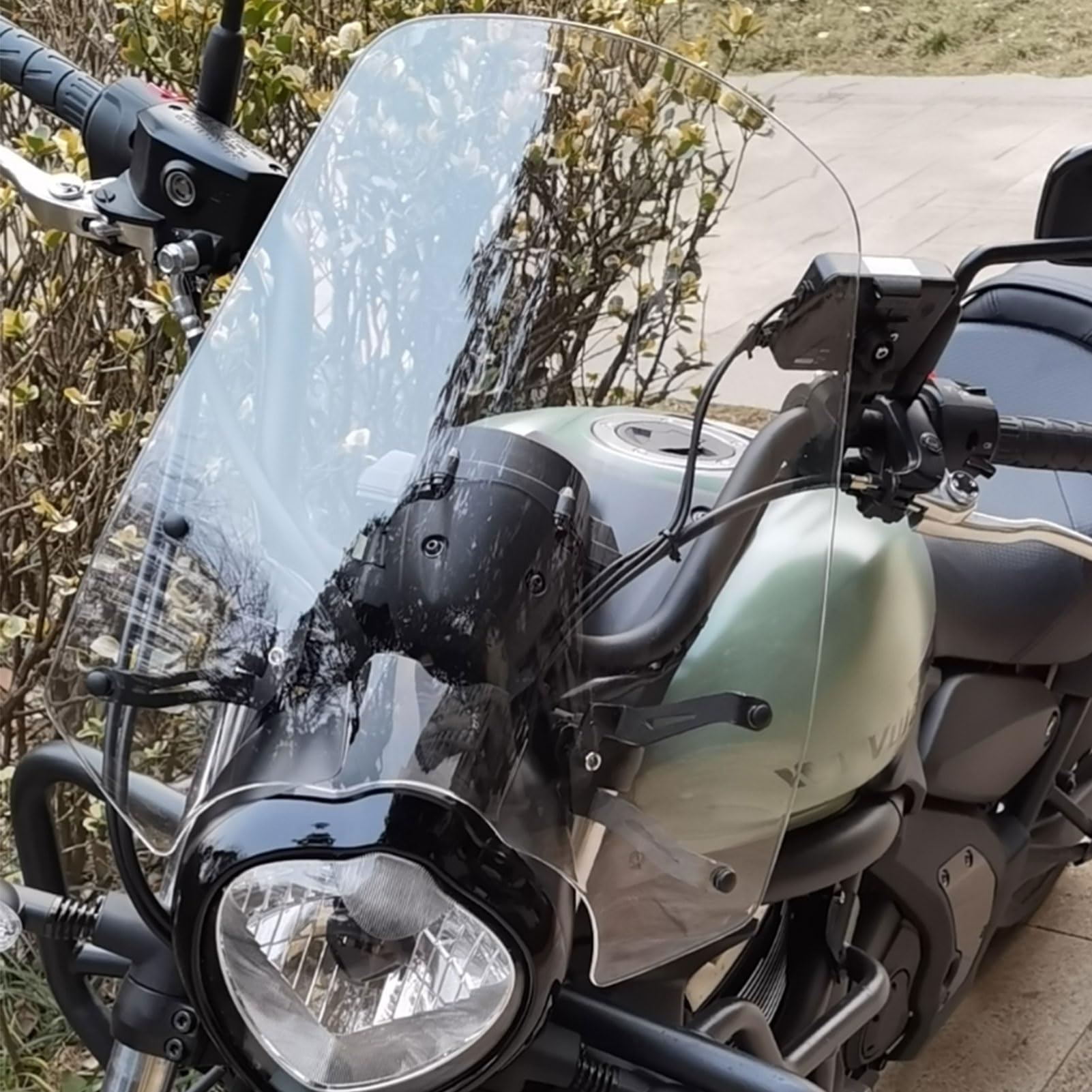 Motorcycle Windscreen Windshield with Mounting Bracket Wind Deflector Visor Compatible with Vulcan S 650 VN 650 EN 650 VN650 EN650 Accessories 2015-2024 (Clear)