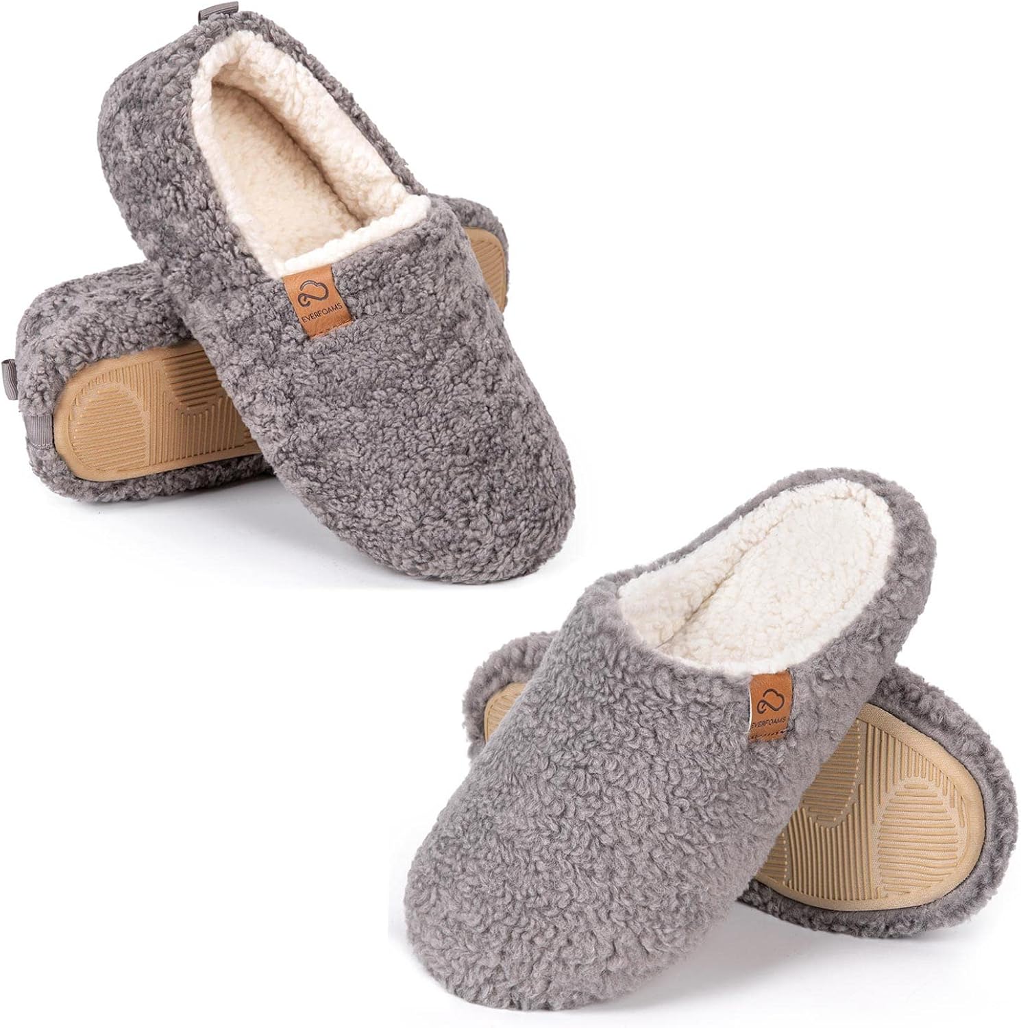 EverFoams Womens Home Slippers Soft Memory Foam Fuzzy