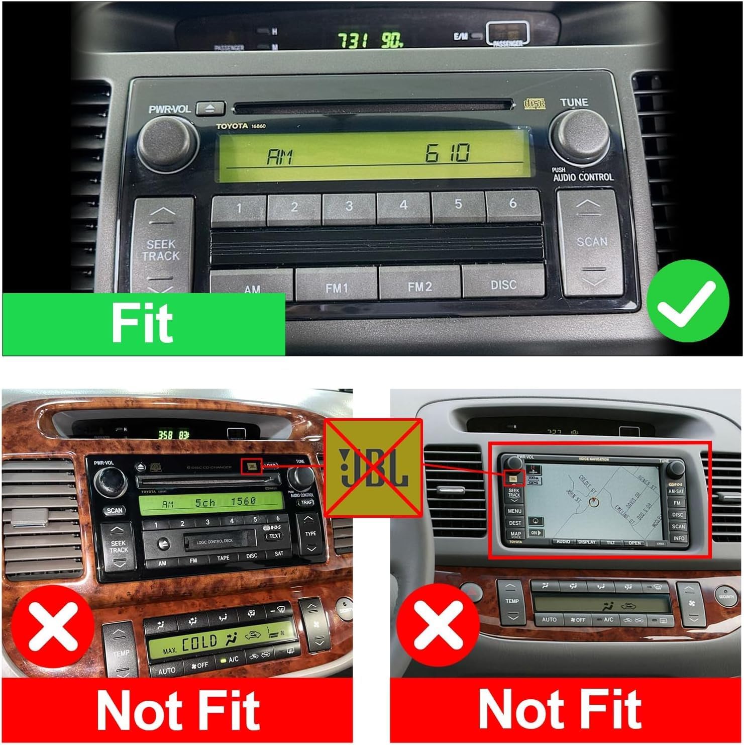 4+64g android 13 double din car stereo for toyota camry 2000-2006 with 9 inch touchscreen radio built-in wireless carplay/android auto/gps/bluetooth/aux/steering wheel controls/backup camera