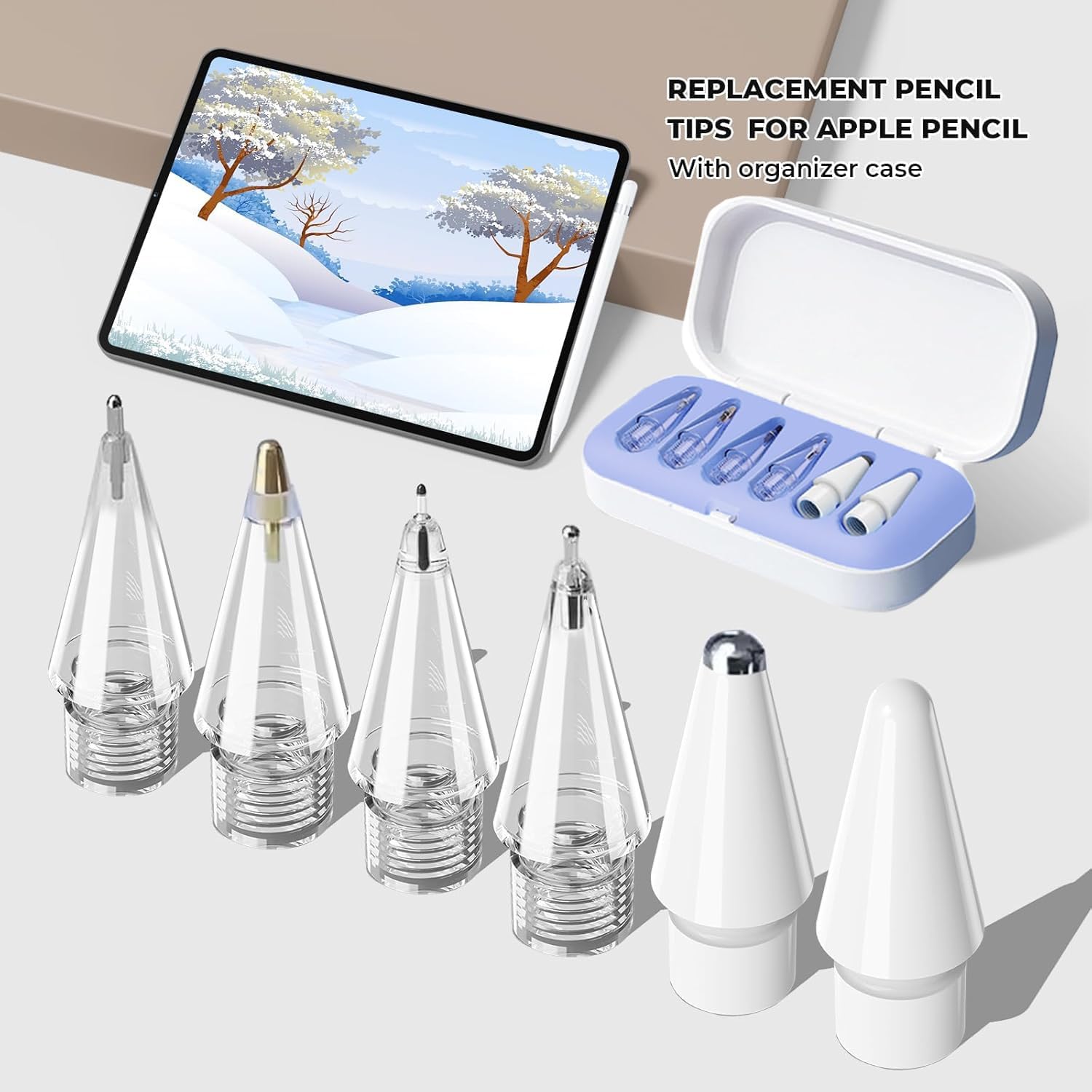 Replacement Pencil Tips for Apple Pencil Pro,Upgraded Fine Point Metal Tip for Apple Pencil 2nd Generation 1st Gen USB-C,Wear-Resistant & Precise Control Needle iPencil Tips Sets with Case image 5