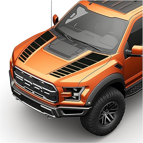 Miniatura 10 de BENINI DESIGN STUDIO Hood Blackout Racing Stripes - Kit de calcomanías de vinilo compatible con Ford F150 Raptor 2014-2020 (estilo 4, negro mate)