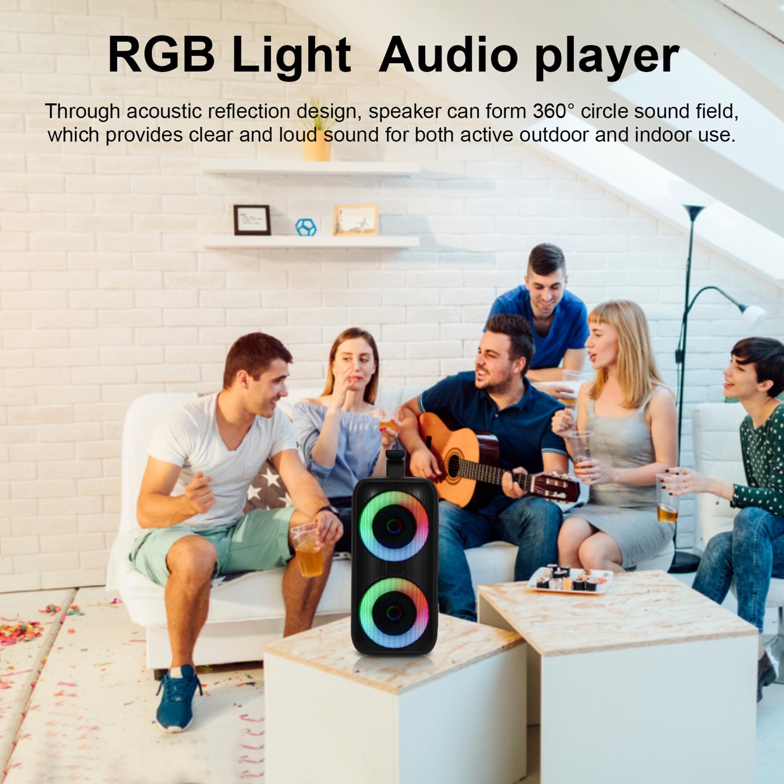 Głośnik Bluetooth z Dźwiękiem HD, Przenośny Bezprzewodowy, Czas Odtwarzania do 2-4 Godzin, BT5.2, do Domu/imprezy/na Zewnątrz/plaży, Gadżety Elektroniczne, Urodzinowy