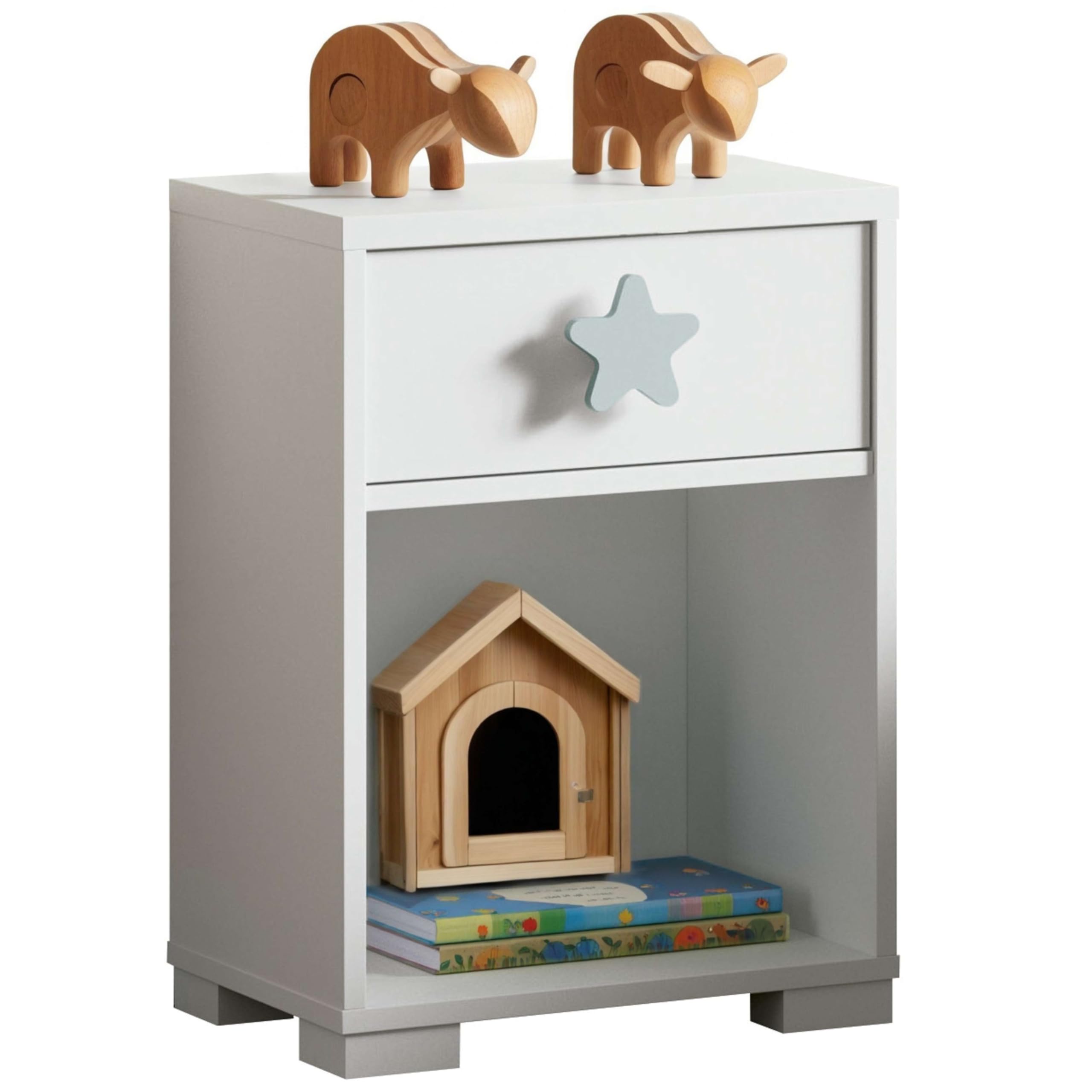 Muebles Pitarch Sweet stół, płyta wiórowa z cząstek stałych i melaminy o dużej gęstości, biały (Atlas), 56 x 40 x 33 cm