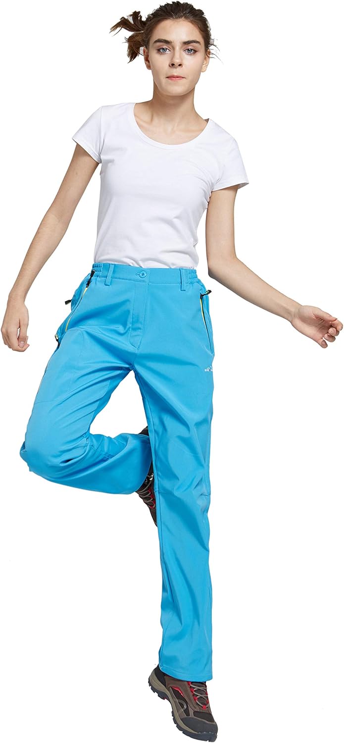 SVACUAM Women's Outdoor Windproof Softshell Fleece Lined Hiking Snow Ski Pants : Sports & Outdoors