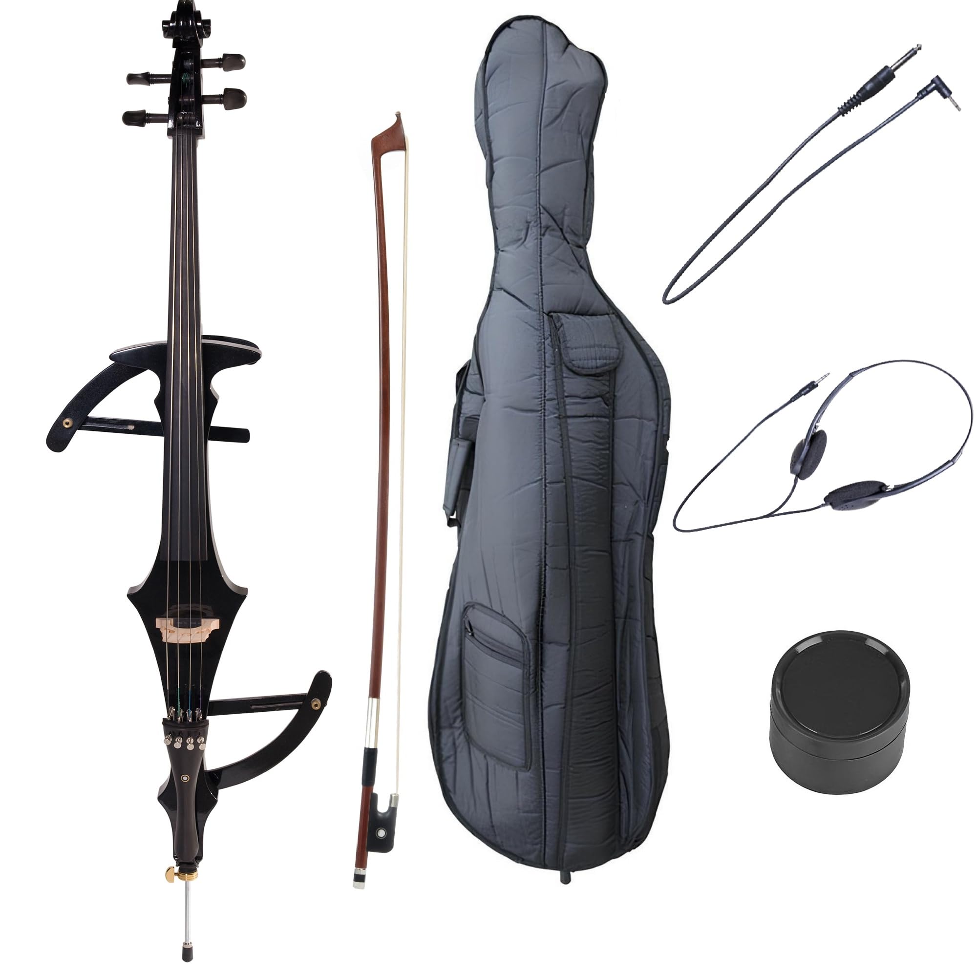 Amazon.com: Cecilio CECO-4BK Ebony Electric Silent Metallic