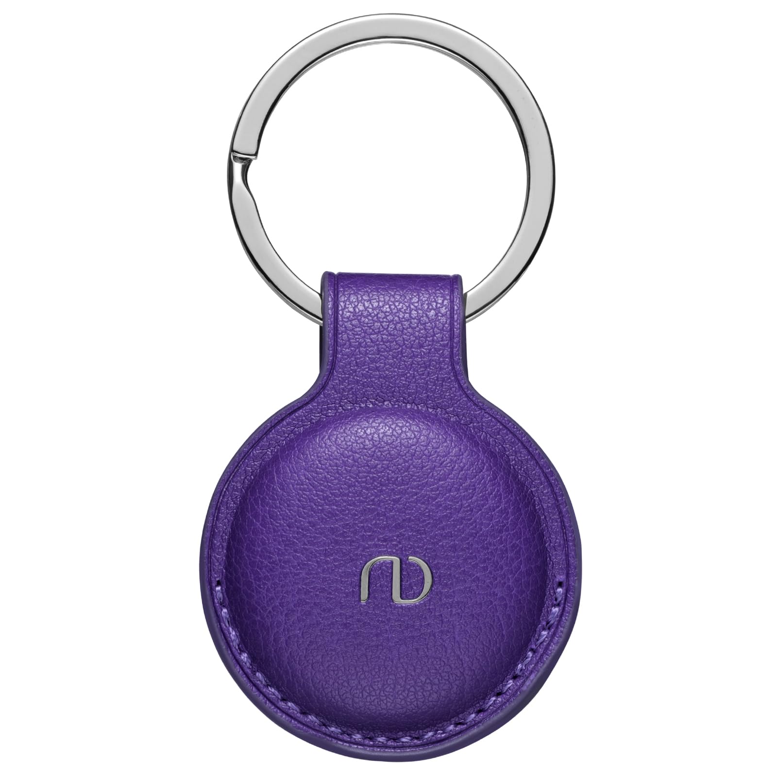 Nereides Leder Hülle kompatibel mit Apple Airtag Anhänger, Airtags Schlüsselanhänger Leder Ganzkörper Kratzfest, Case für Air Tag mit Key Ring (​Lila)