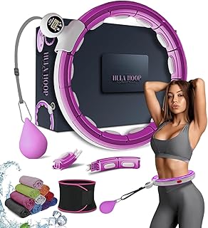 Cerceau intelligent lesté pour adultes, anneau de fitness amovible avec balle de massage automatique à 360 degrés, anneau intelligent pour adultes, équipement de fitness pour perte de poids