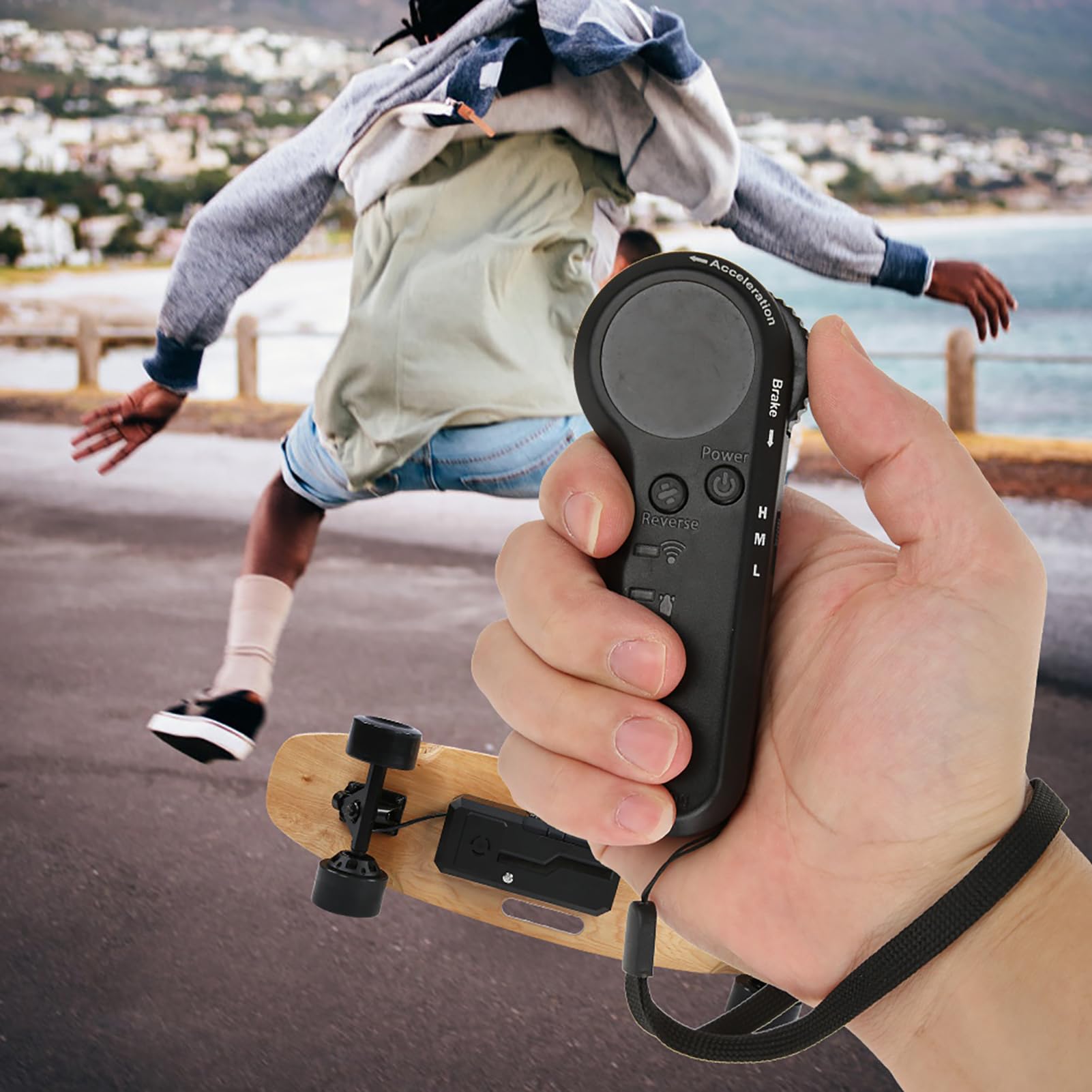Keenso Elektrische Skateboard Fernbedienung, 2,4GHZ Elektrisches Vierrad-Skateboard drahtlose Fernbedienung mit Netzteil Kontrolllampe