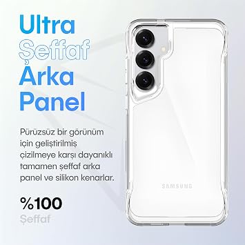 Crystal Armor Series Shock Absorber Soft Silicone Edge Back Hard Polycarbonate Shockproof Transparent Case for Teknoft Samsung Galaxy S25