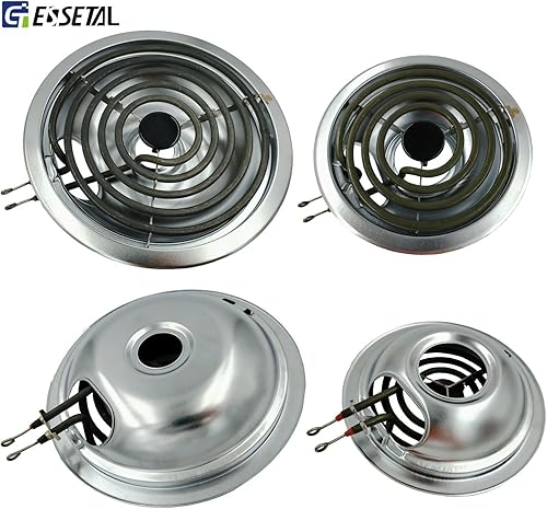 Miniatura 2 de MP22YA - Kit de repuesto para quemador eléctrico con 4 bandejas de goteo W10290350 W10290353 compatible con Whirpool Electric Range Stove Top